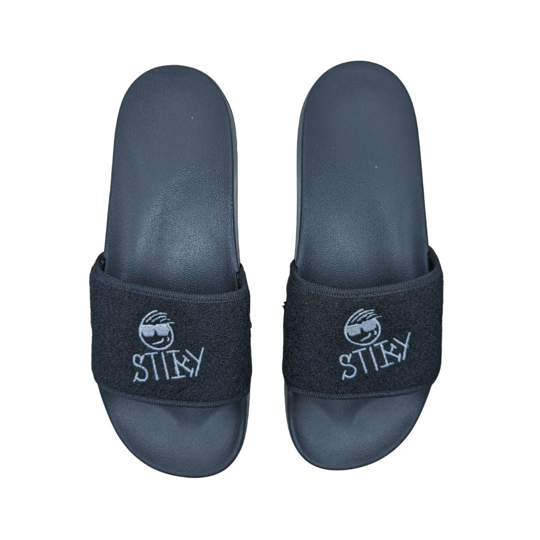 Stiky Slides - Black w/ White Logo